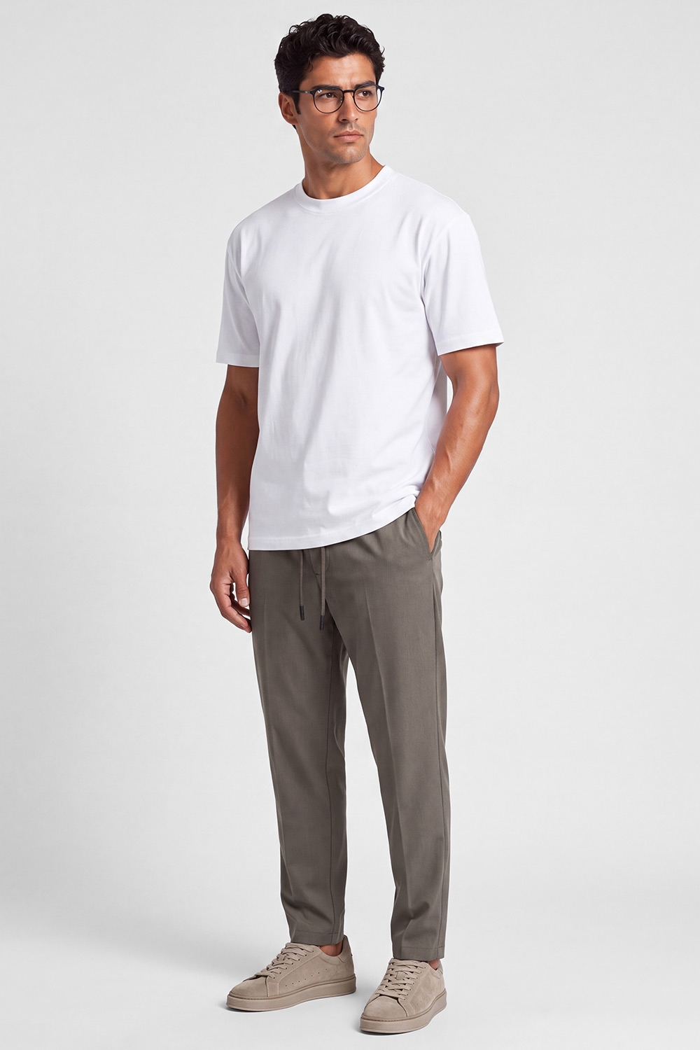 Tricou oversize alb uni 3