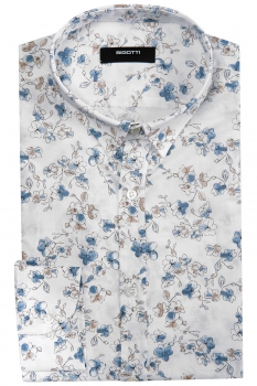 Camasa slim alba print floral
