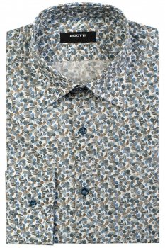 Camasa slim alba print geometric