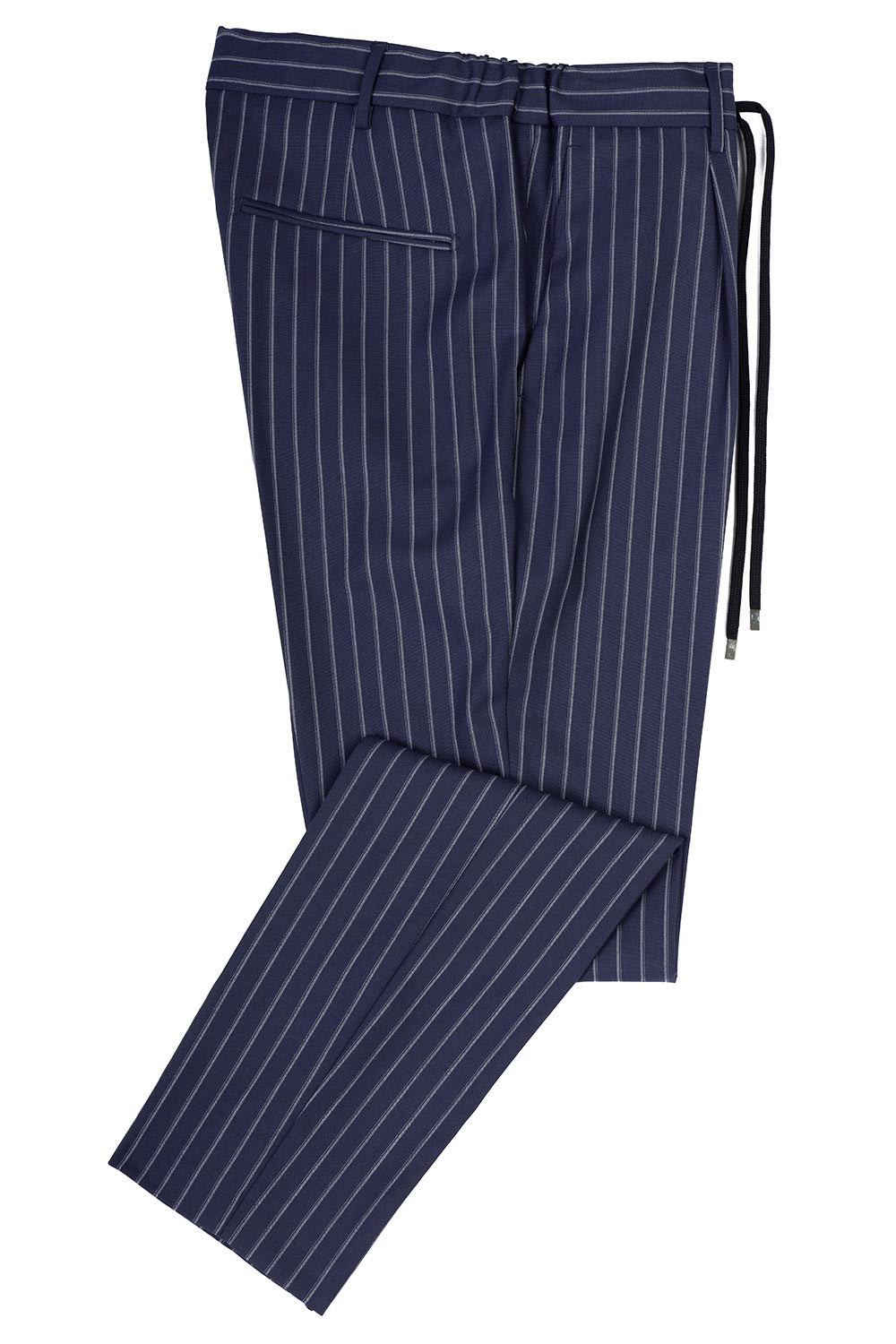 Pantaloni slim albastri cu dungi 1