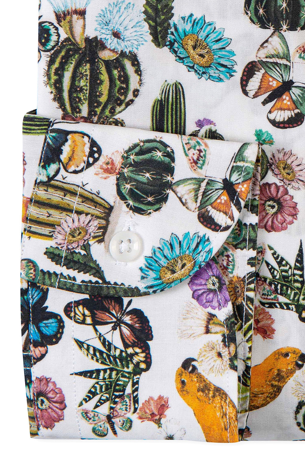 Camasa superslim alba print geometric 2