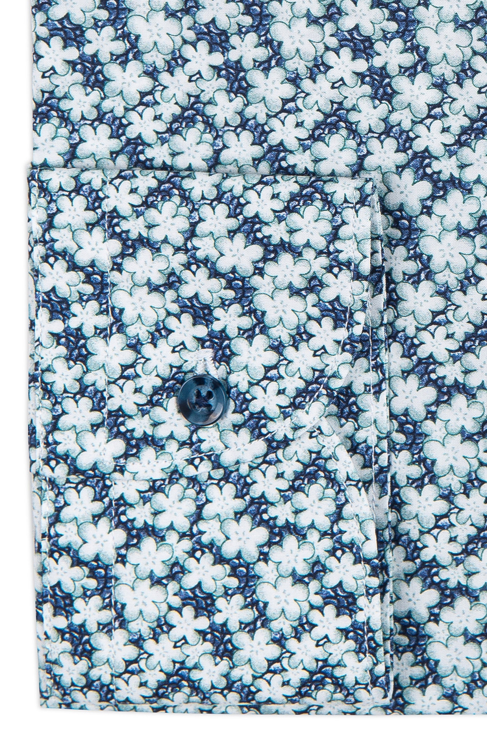 Camasa shaped albastra print floral 2