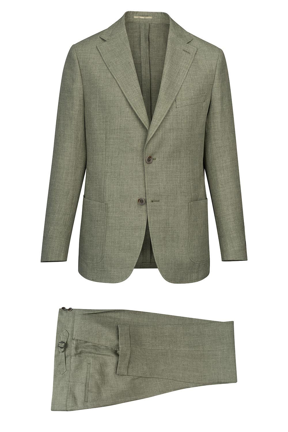 Costum slim din in verde uni 1
