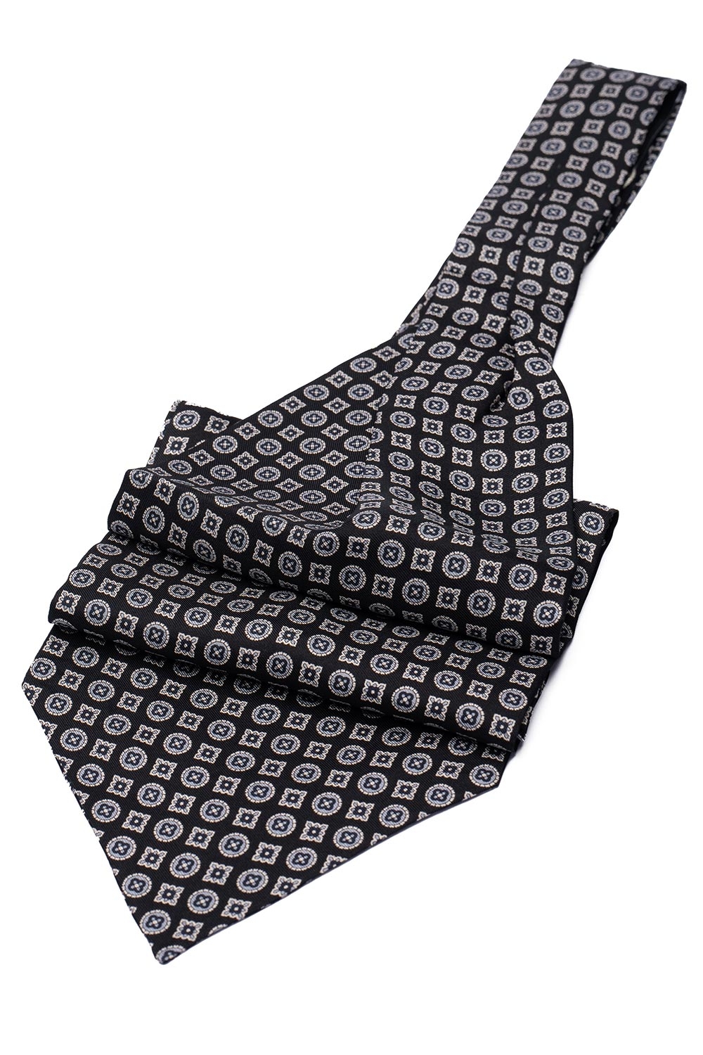 Ascot matase imprimata neagra print geometric 0