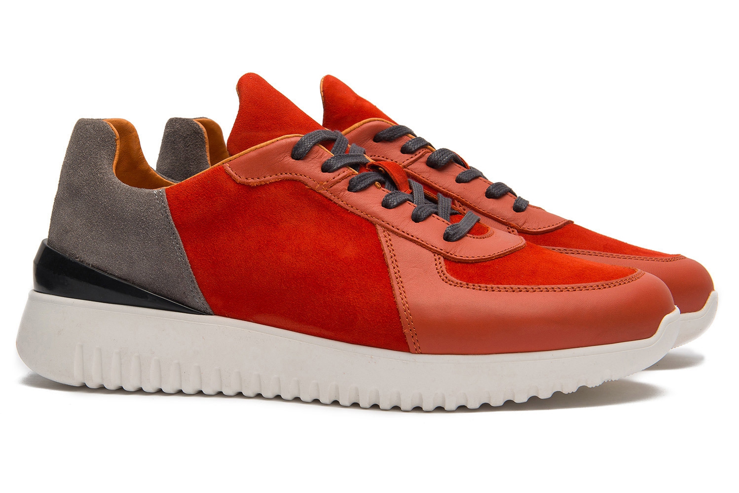 Sneakers portocalii piele naturala 0