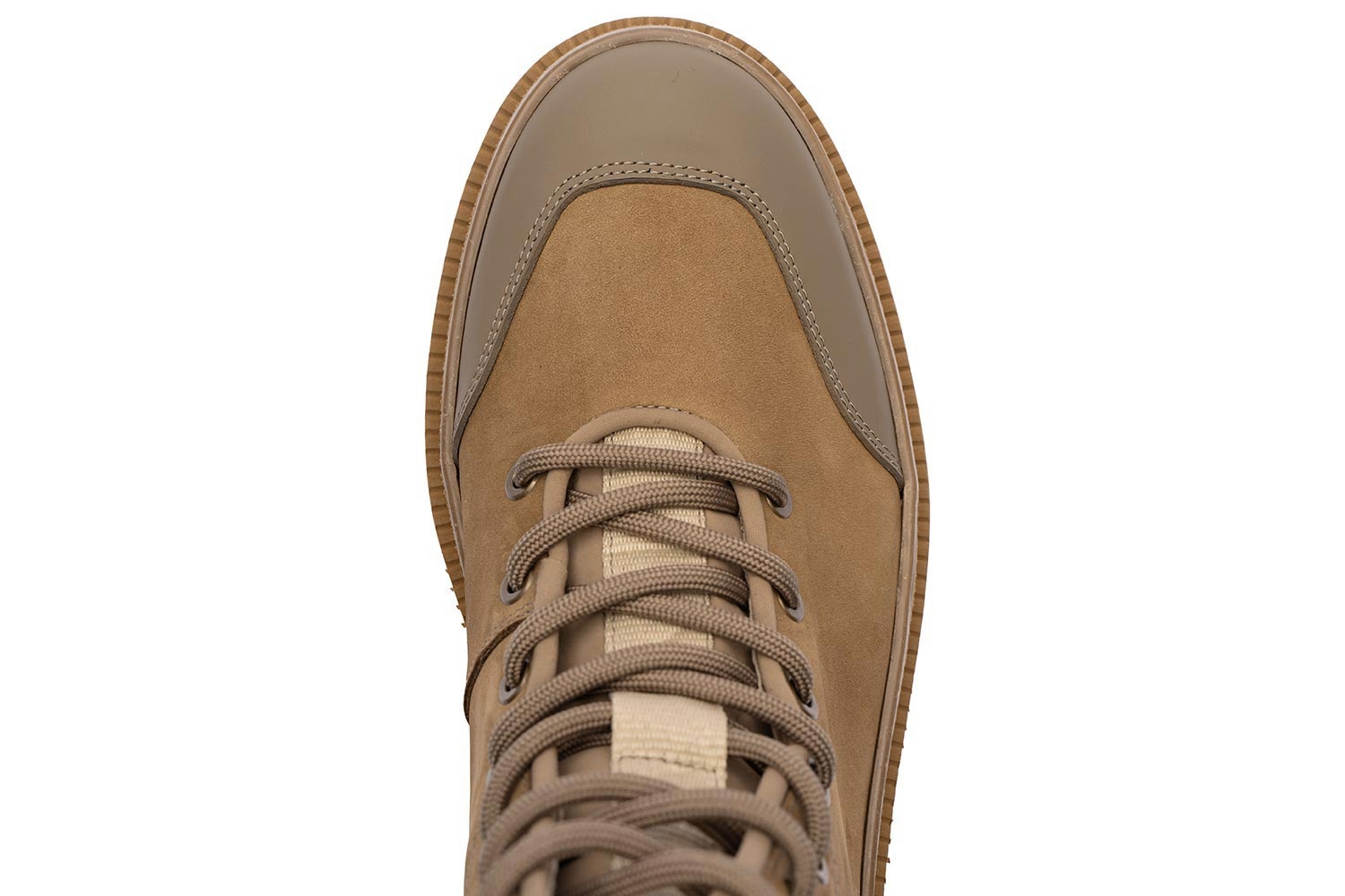 Ghete bej piele naturala si textil 3