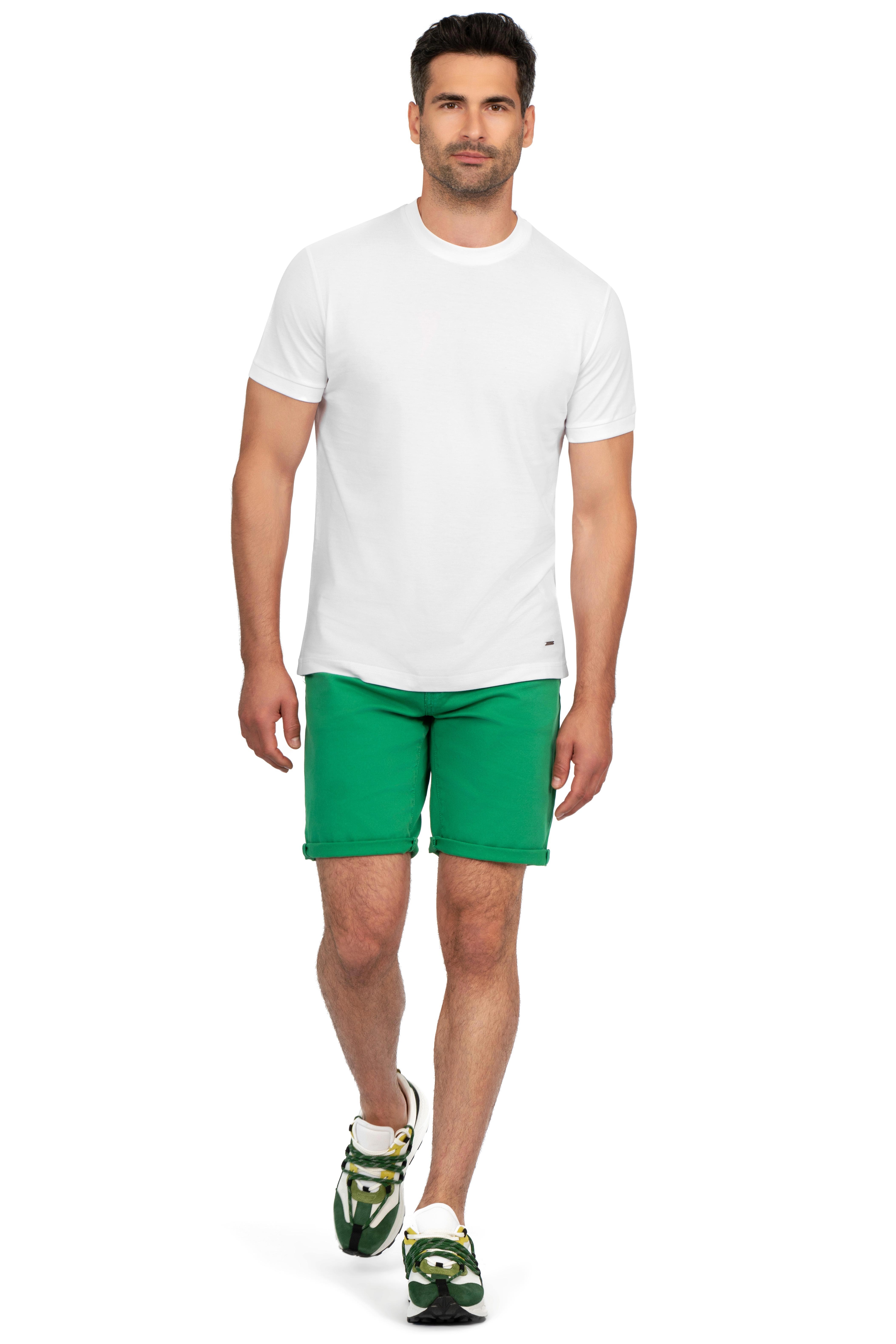 Tricou slim alb guler rotund 4