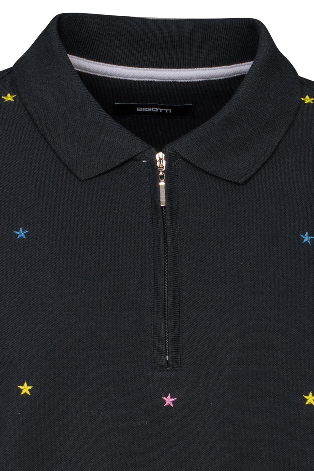 Tricou polo slim bleumarin print geometric 1