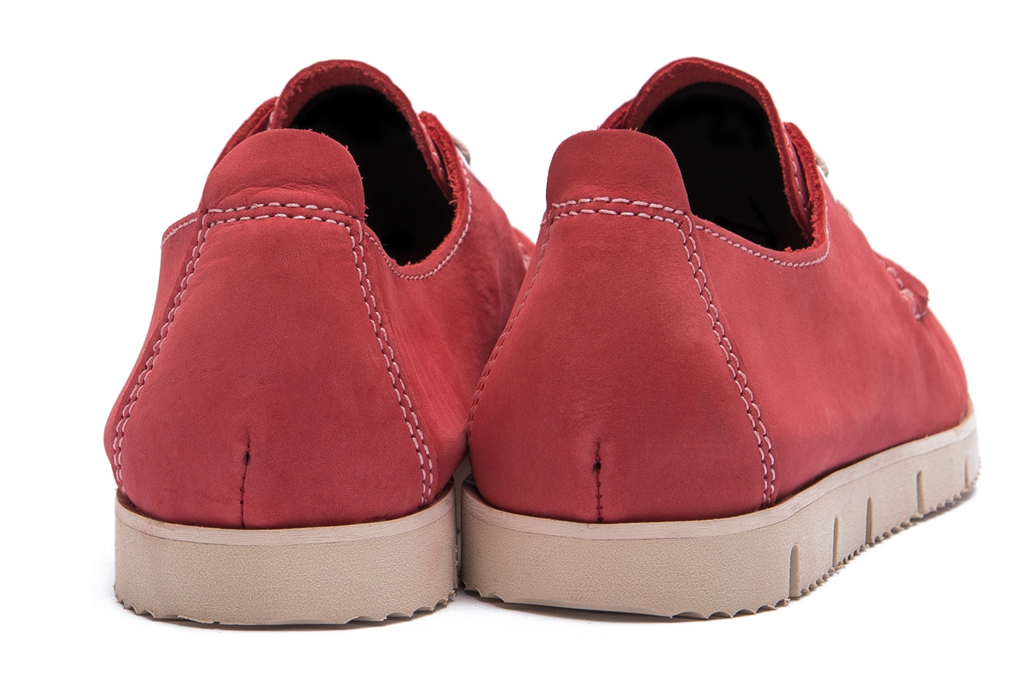Pantofi rosii piele nabuc 2