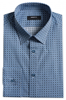 Superslim white geometric shirt