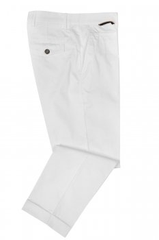 Pantaloni slim albi uni