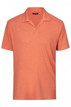 Tricou polo slim coral din in si bumbac