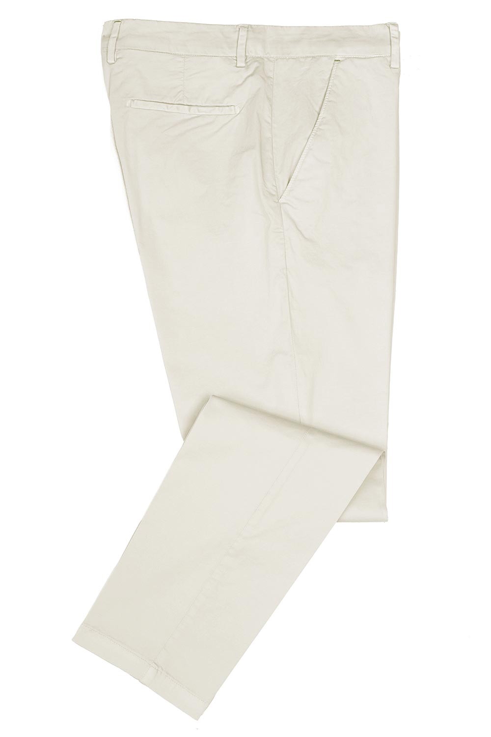 Pantaloni slim albi uni 1