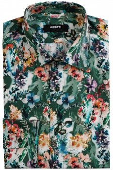 Camasa shaped verde print floral