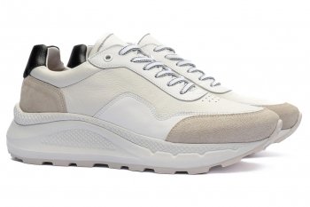 Sneakers albi piele naturala