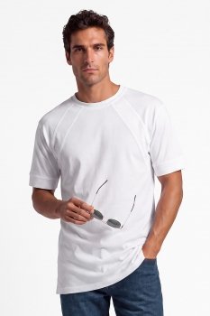 Tricou oversize alb guler rotund