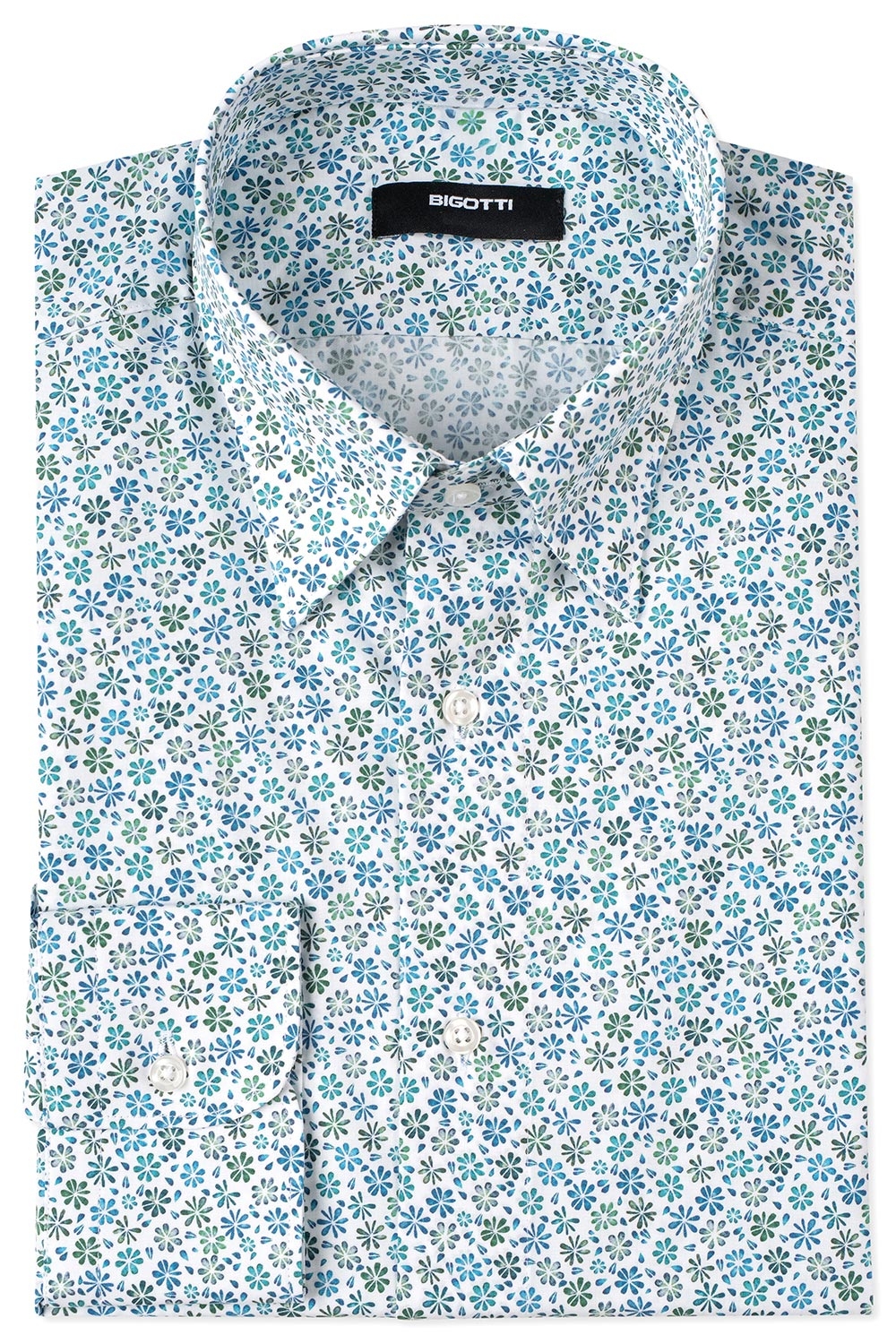 Camasa slim alba print floral 0