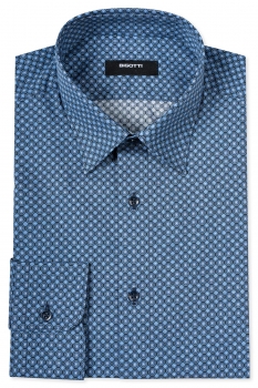 Slim body navy geometric shirt