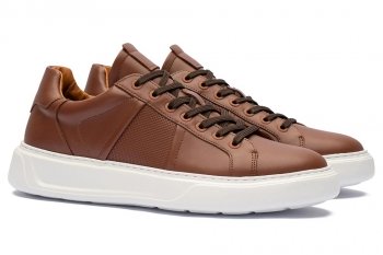 Brown 100% matte leather shoes