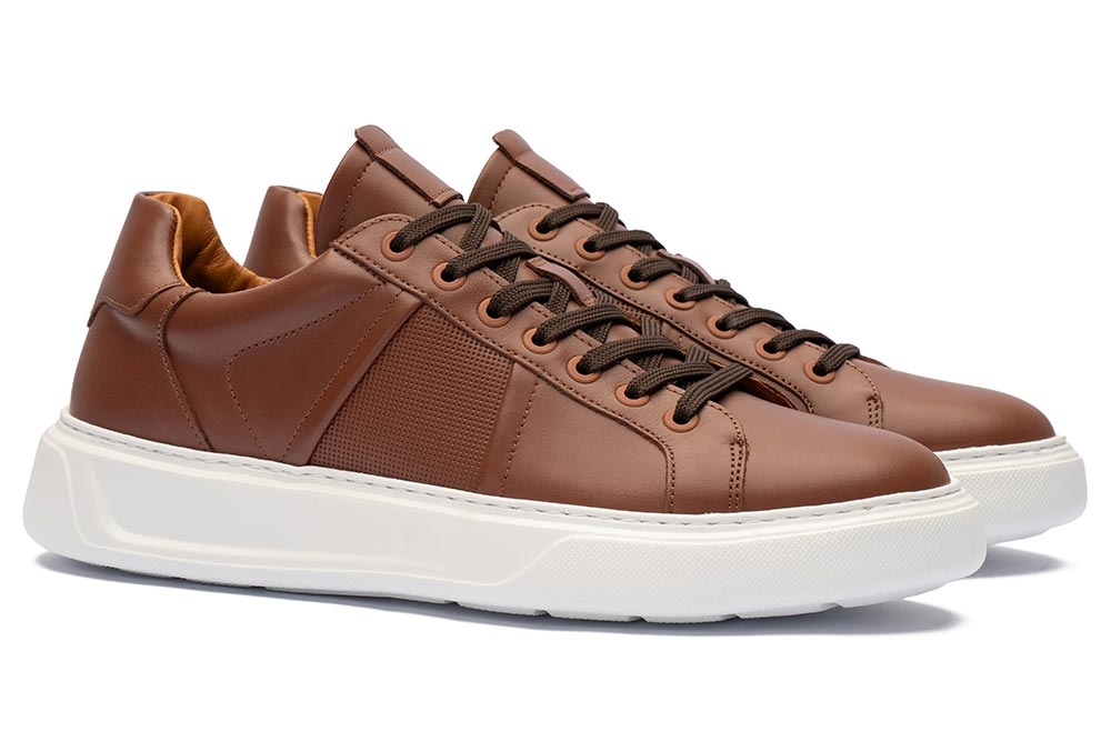 Sneakers maro piele naturala 0