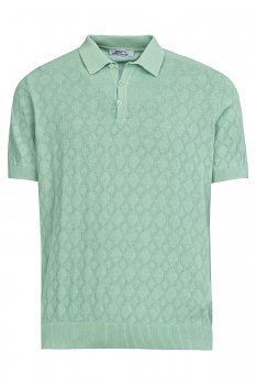 Tricou polo slim verde uni