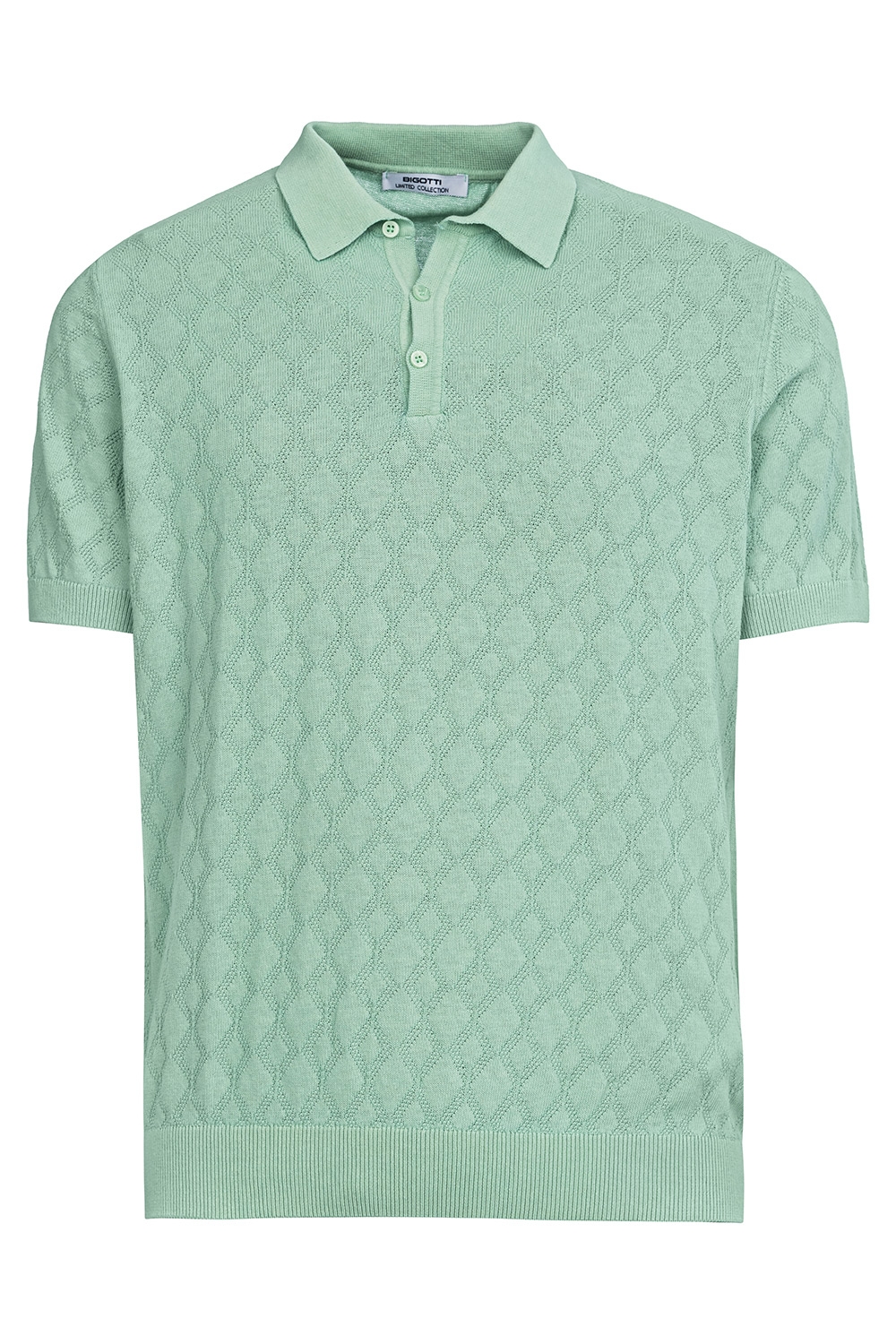Tricou polo slim verde uni 0