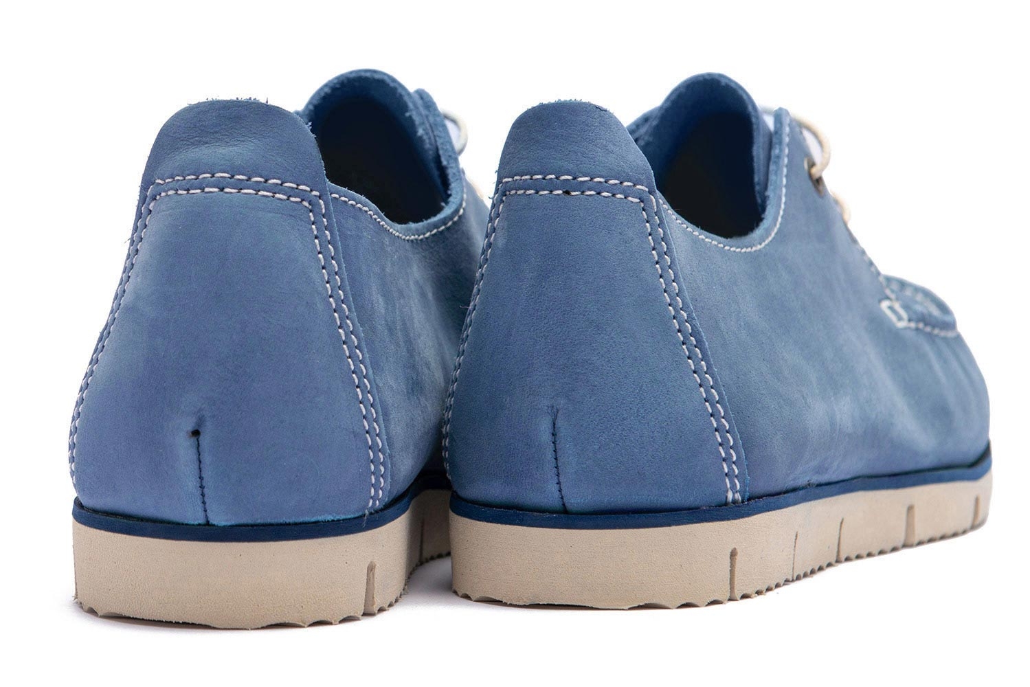 Boat shoes albastru piele nabuc 2