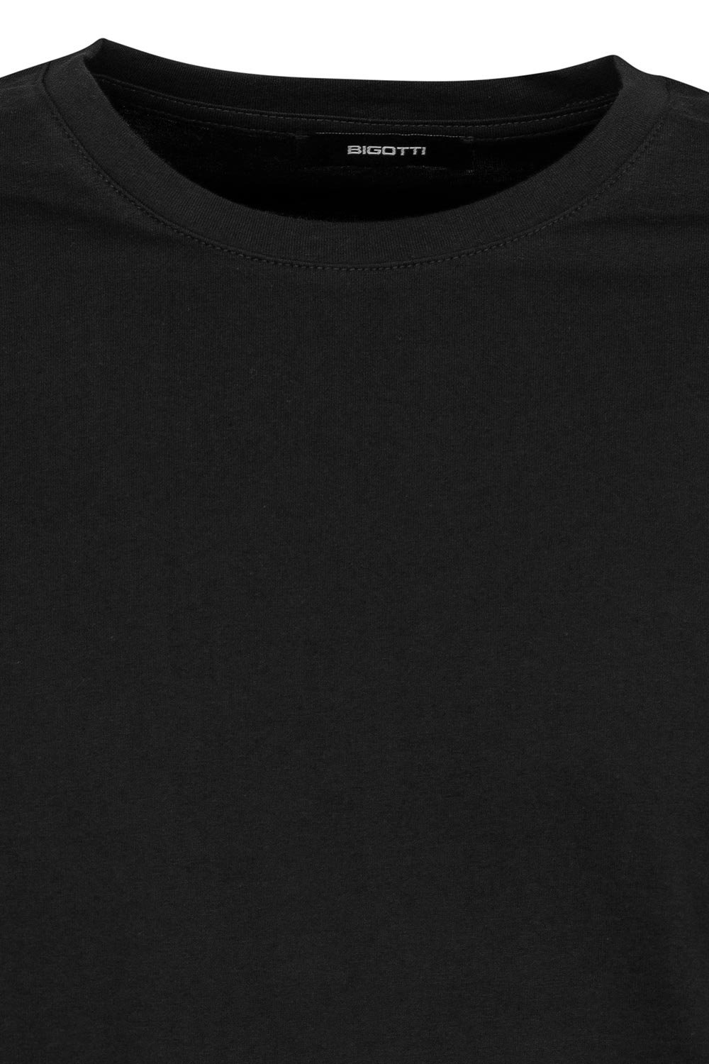 Tricou regular negru guler rotund 1