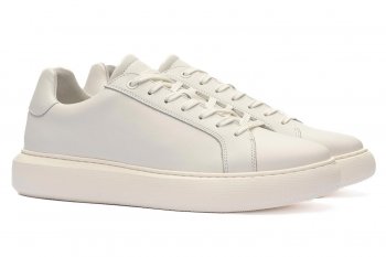 Sneakers albi piele naturala