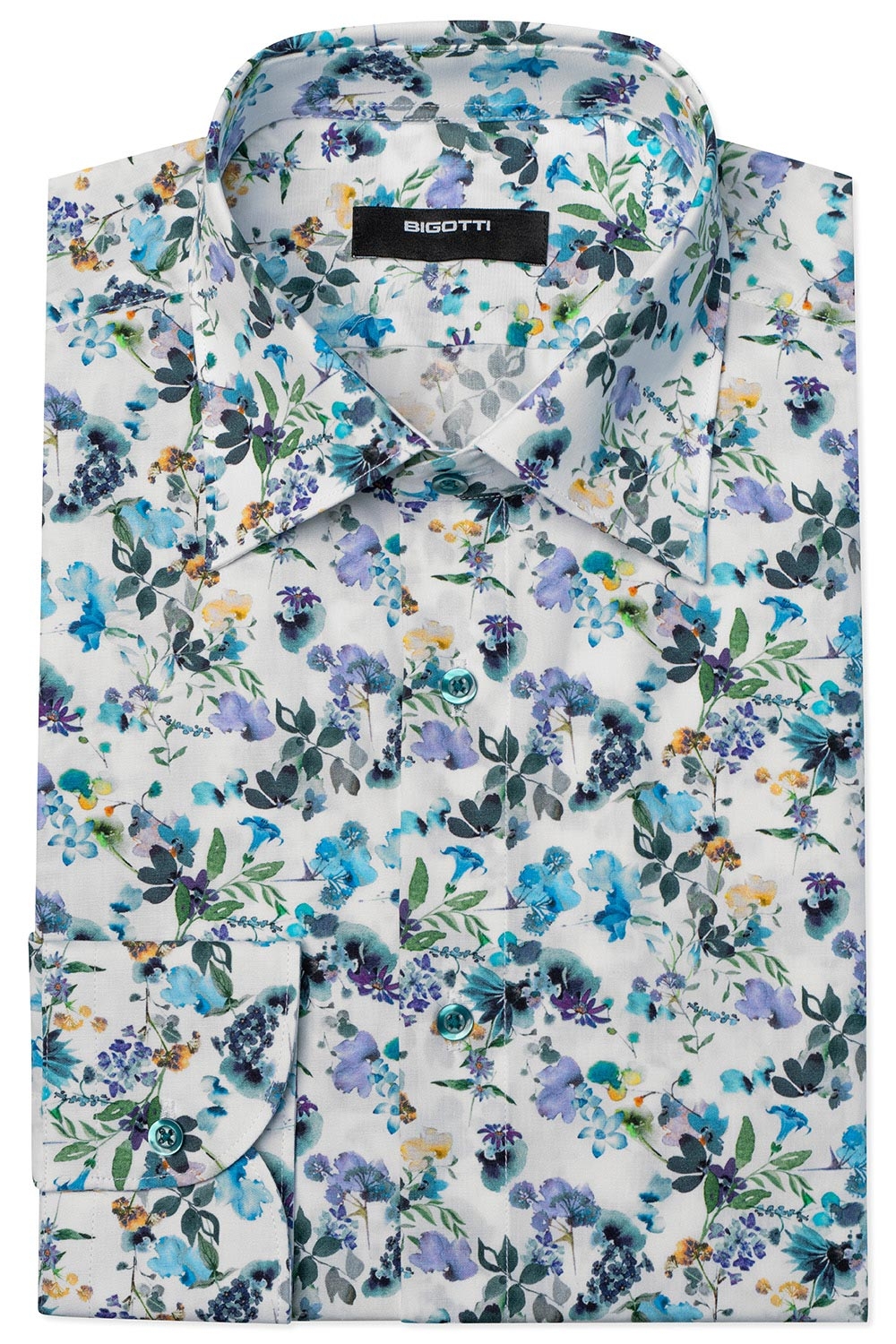 Camasa slim alba print floral 0