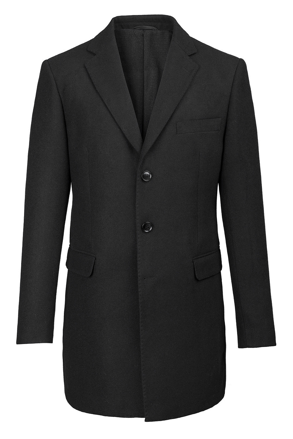 Palton casual negru uni 2