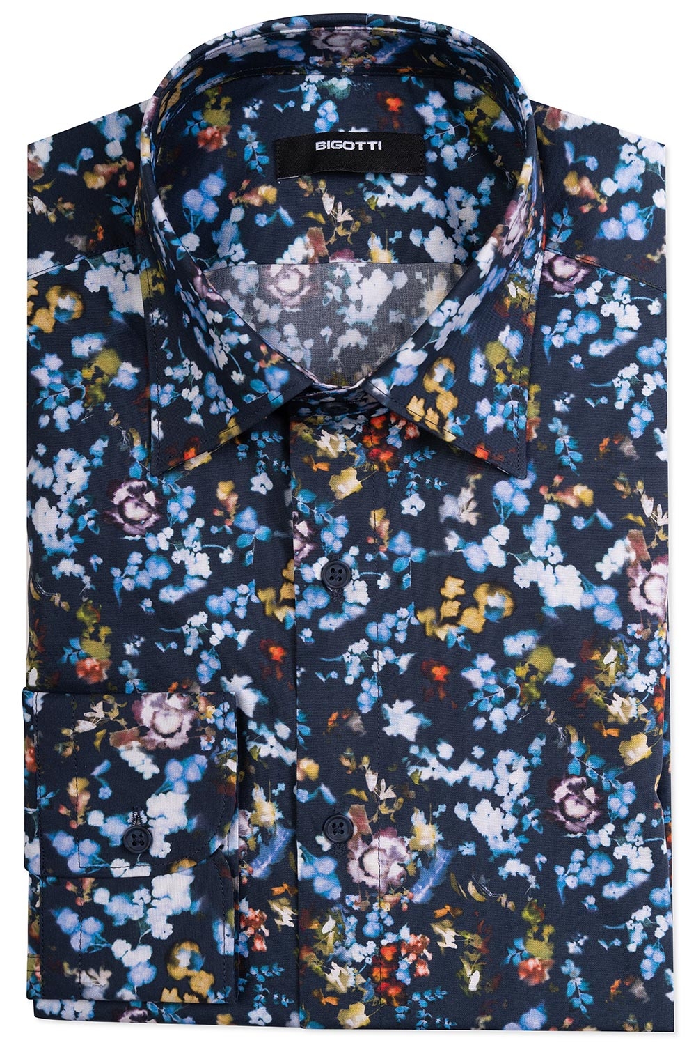 Camasa shaped bleumarin print floral 0