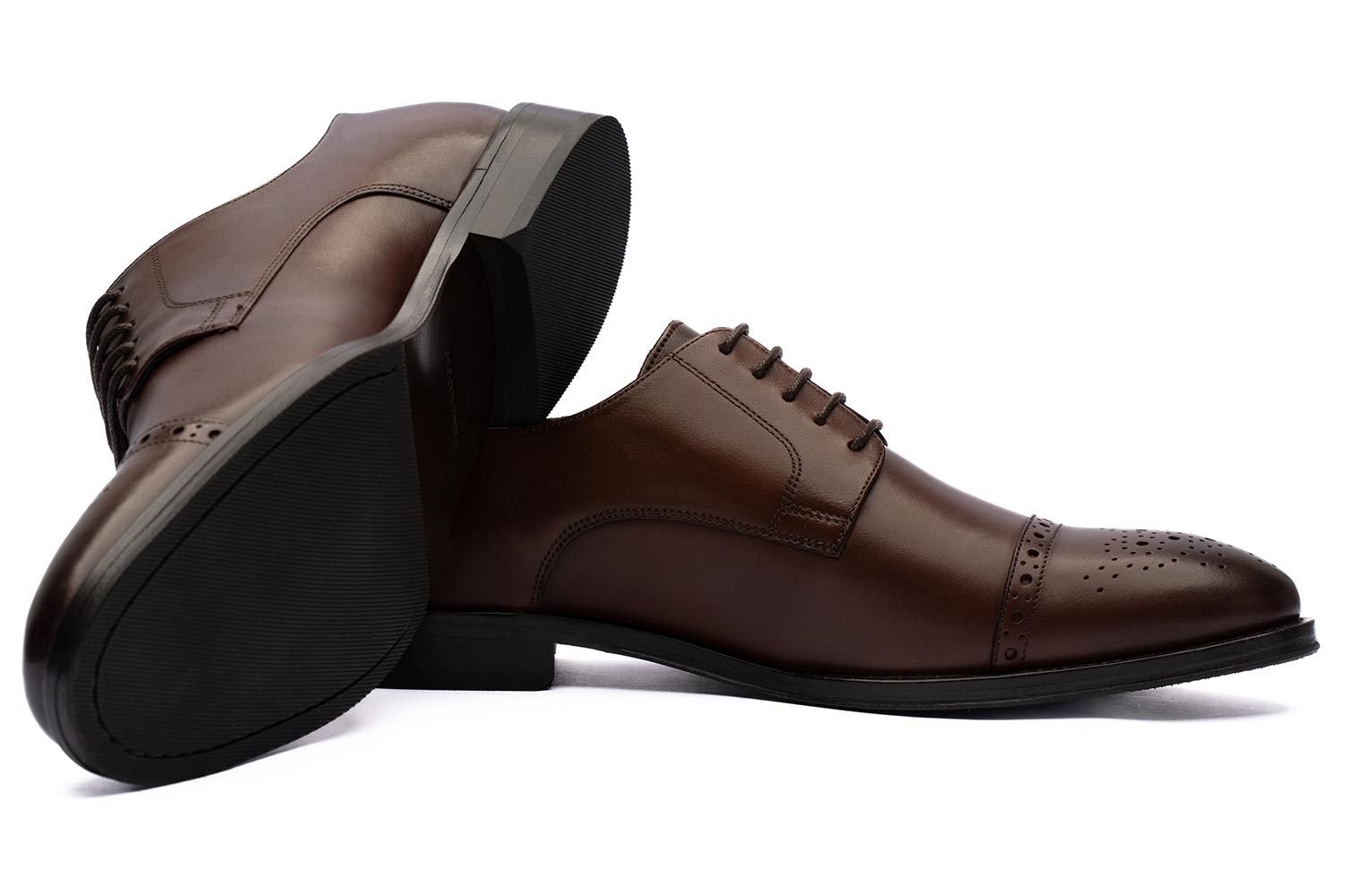 Brown genuine leather shoes 1