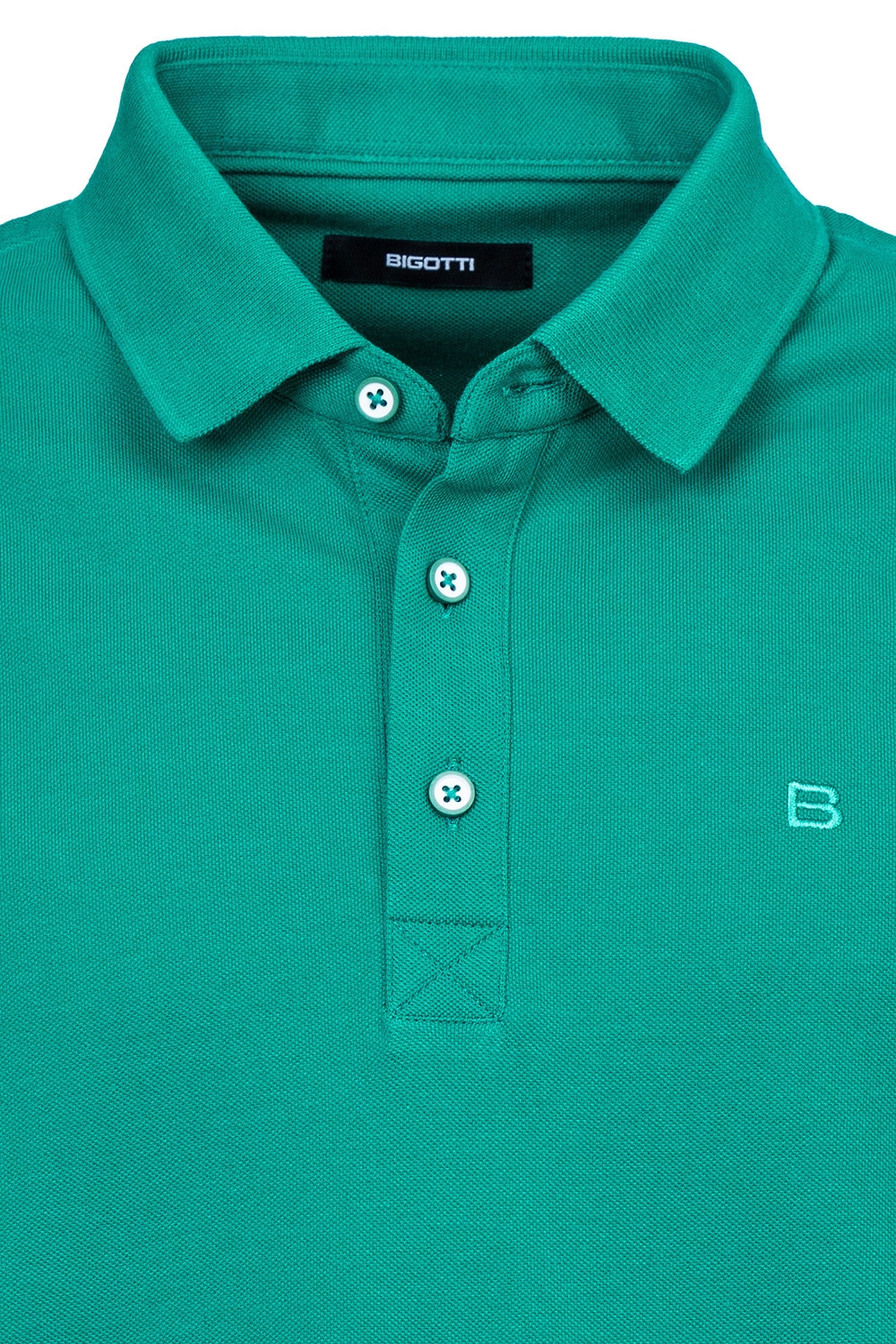 Tricou polo slim verde uni 2