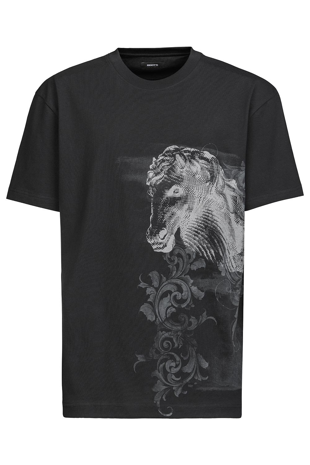 Tricou oversize negru print 1