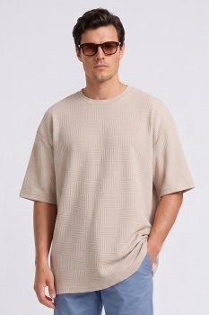 Tricou oversize bej uni
