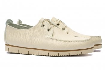 Boat shoes bej piele naturala