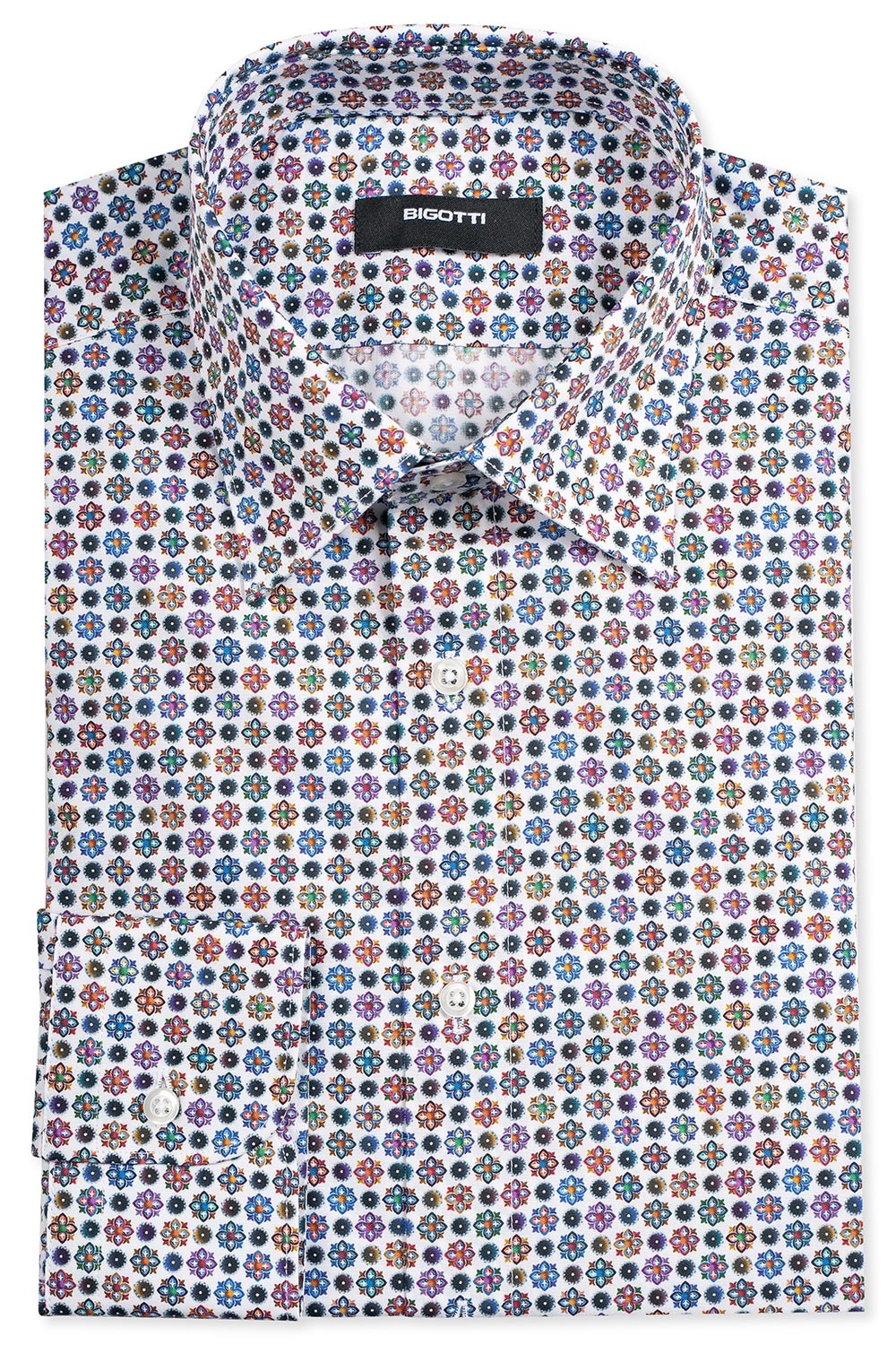 Camasa slim alba print floral 0