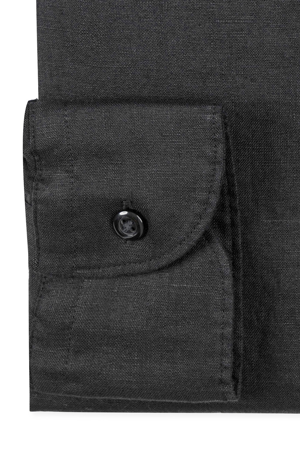 Camasa din in slim neagra uni 2