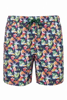 Short slim bleumarin print
