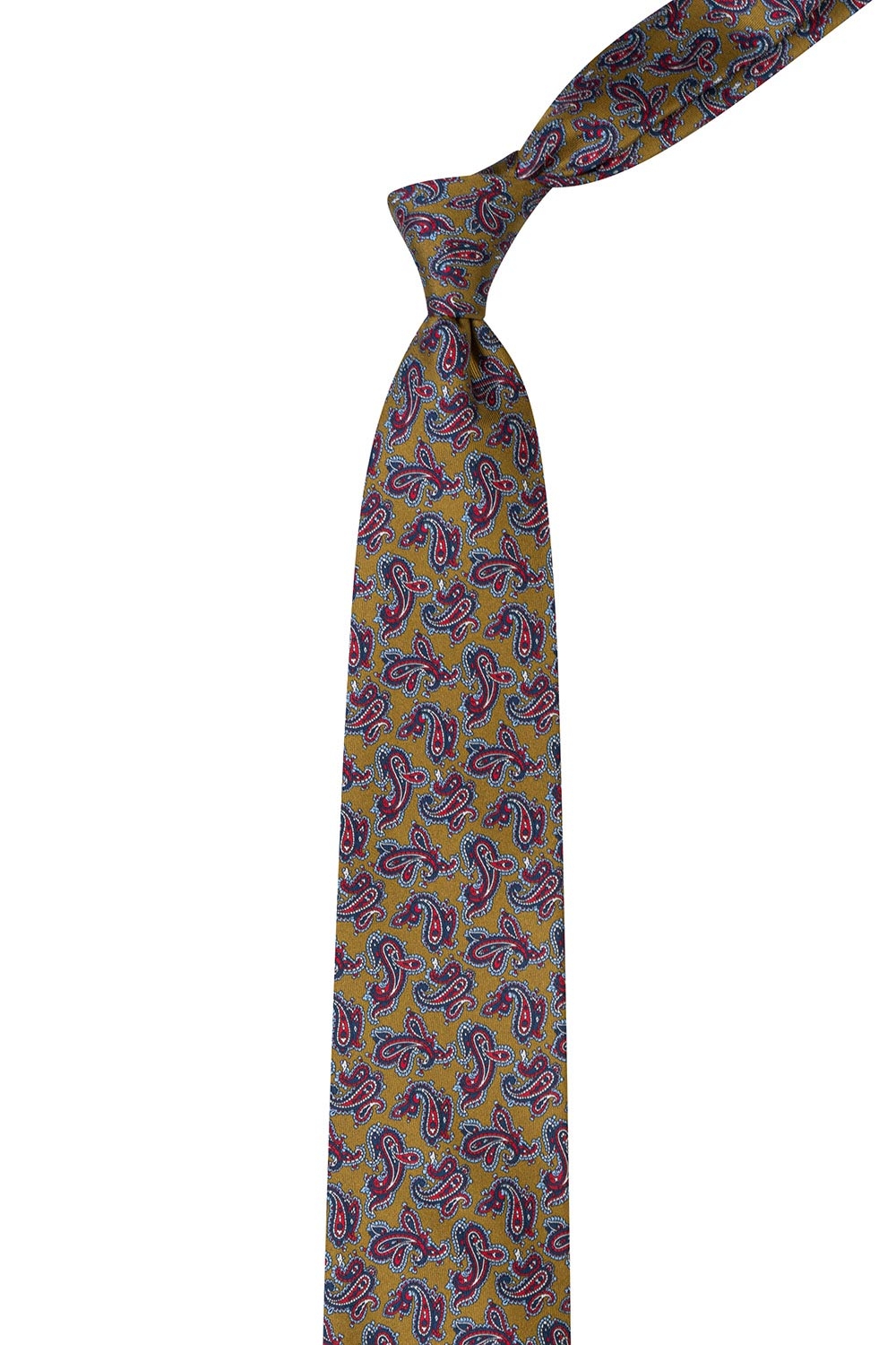 Cravata matase imprimata galbena print floral 1