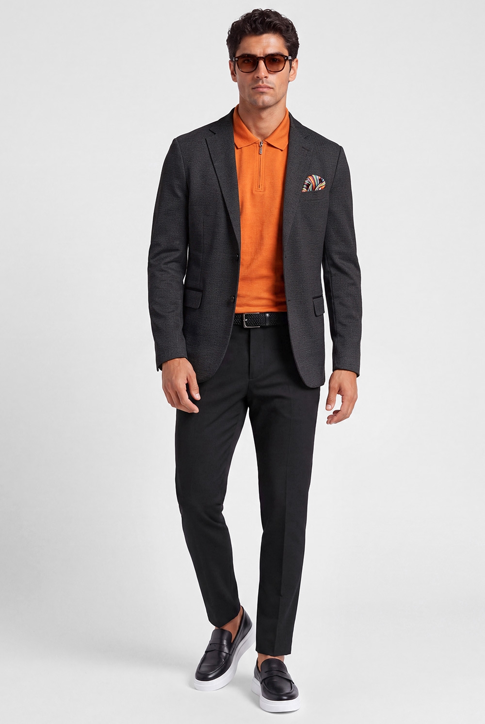 Slim body black plain blazer 4