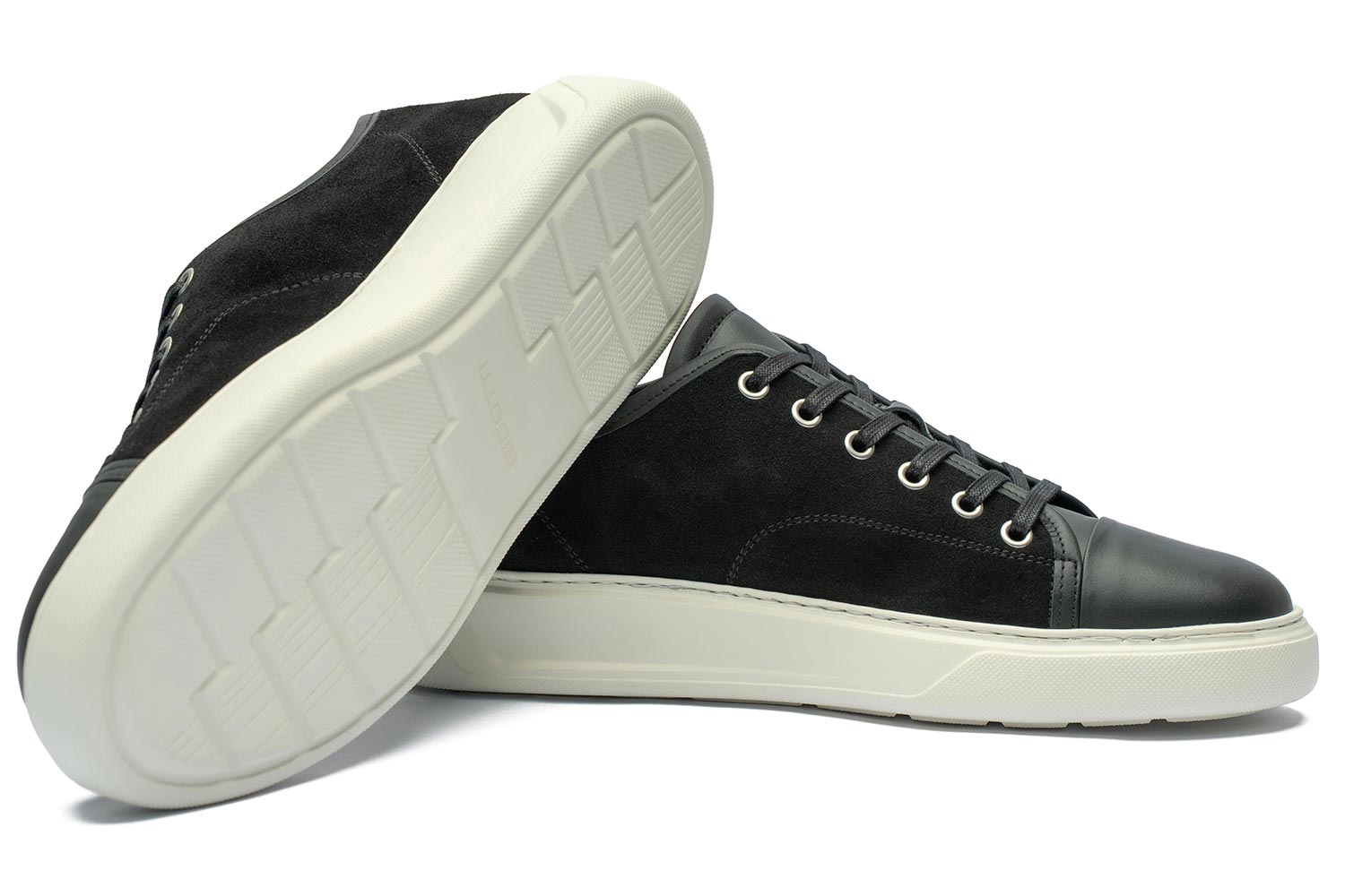Sneakers negri piele naturala si piele intoarsa 1