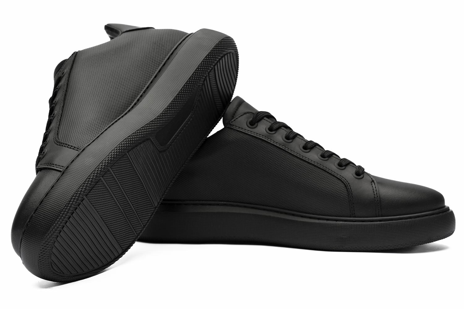 Black genuine leather shoes 1