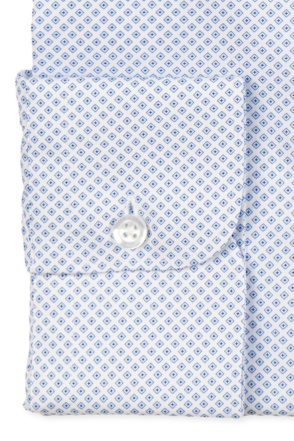 Camasa slim alba print geometric 2