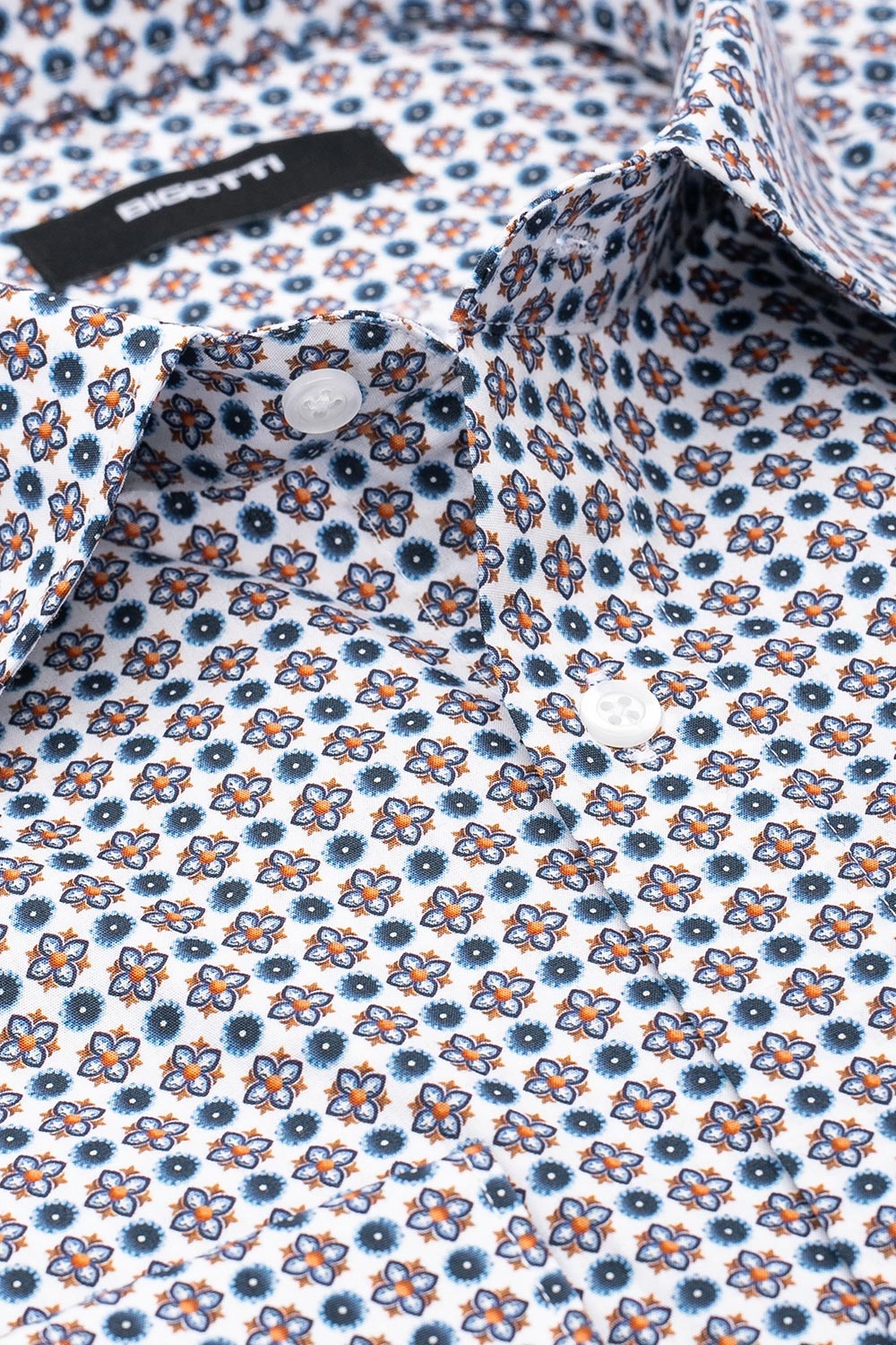 Camasa superslim alba print floral 1
