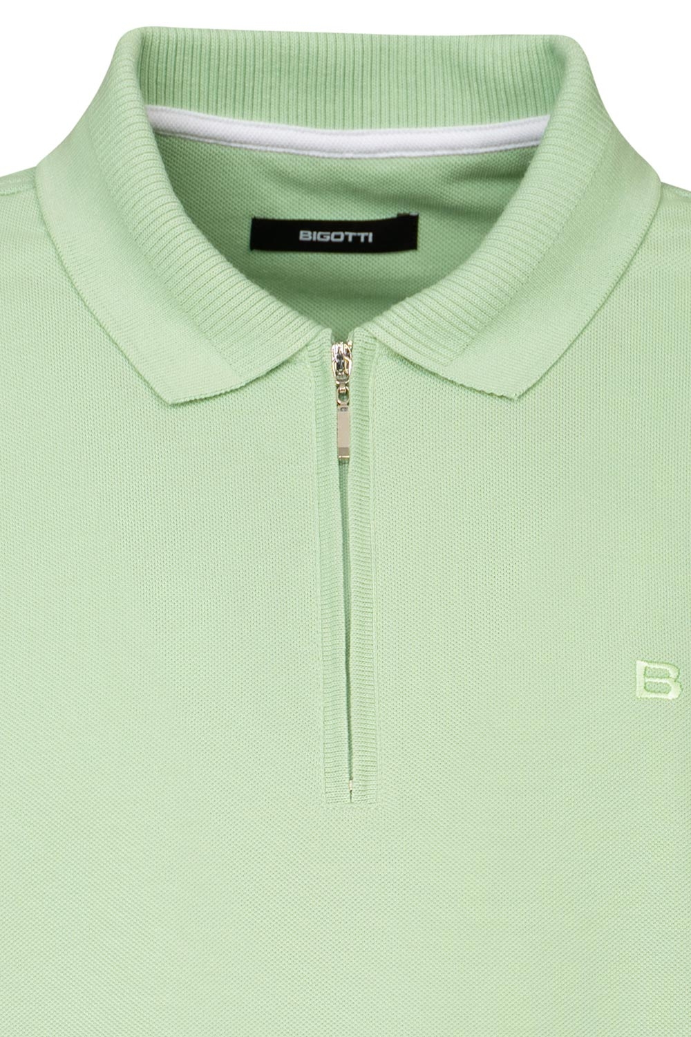 Tricou polo slim verde uni 1