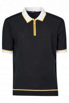 Tricou polo slim bleumarin