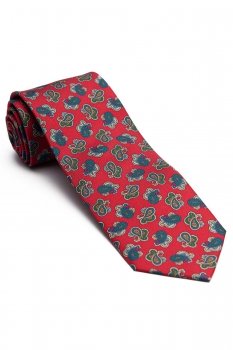 Cravata rosie print floral