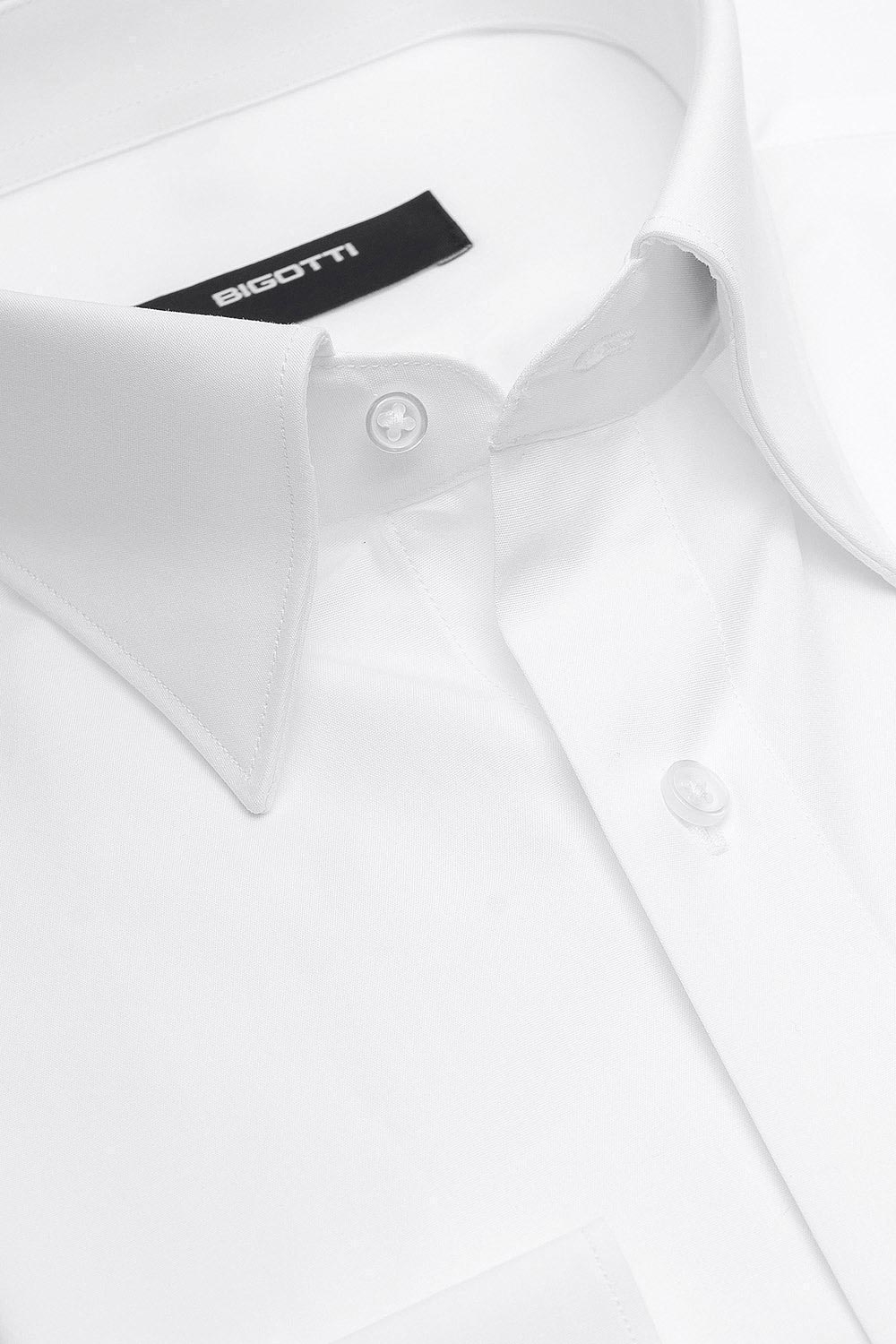 Slim body white plain shirt 1